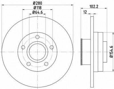 HELLA PAGID 8dd355113401 -  Тормозной диск